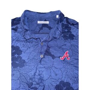 Tommy Bahama Atlanta Braves Blue Tropical Floral Polo Shirt Mens 4XLB MLB